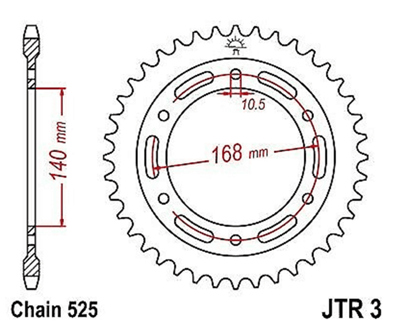 CORONA JT 3 de acero con 41 dientes